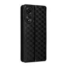 For OPPO A58 4G Cubic Grid Texture Flip Leather Phone Case(Black) - 3