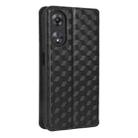 For OPPO A58 5G / A58x / A78 5G Cubic Grid Texture Flip Leather Phone Case(Black) - 3