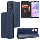 For OPPO A58 5G / A58x / A78 5G Cubic Grid Texture Flip Leather Phone Case(Blue) - 1
