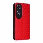 For OPPO A60 4G Cubic Grid Texture Flip Leather Phone Case(Red) - 3