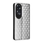 For OPPO A60 4G Cubic Grid Texture Flip Leather Phone Case(Silver) - 3