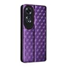 For OPPO A60 4G Cubic Grid Texture Flip Leather Phone Case(Purple) - 3