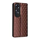 For OPPO A60 4G Cubic Grid Texture Flip Leather Phone Case(Brown) - 3