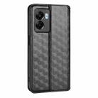 For OPPO A77 5G / A57 5G 2022 Cubic Grid Texture Flip Leather Phone Case(Black) - 3