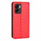 For OPPO A77 5G / A57 5G 2022 Cubic Grid Texture Flip Leather Phone Case(Red) - 3