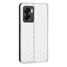 For OPPO A77 5G / A57 5G 2022 Cubic Grid Texture Flip Leather Phone Case(Silver) - 3