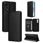 For OPPO A78 4G Cubic Grid Texture Flip Leather Phone Case(Black) - 1