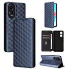 For OPPO A78 4G Cubic Grid Texture Flip Leather Phone Case(Blue) - 1