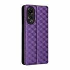 For OPPO A78 4G Cubic Grid Texture Flip Leather Phone Case(Purple) - 3