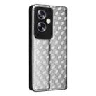 For OPPO A79 5G / A2 5G Cubic Grid Texture Flip Leather Phone Case(Silver) - 3
