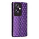 For OPPO A79 5G / A2 5G Cubic Grid Texture Flip Leather Phone Case(Purple) - 3