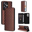 For OPPO A79 5G / A2 5G Cubic Grid Texture Flip Leather Phone Case(Brown) - 1