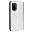 For OPPO A93 5G / A74 5G / A54 5G Cubic Grid Texture Flip Leather Phone Case(Silver) - 3