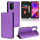 For OPPO A93 5G / A74 5G / A54 5G Cubic Grid Texture Flip Leather Phone Case(Purple) - 1