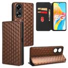 For OPPO A98 5G / F23 5G / A1 5G Cubic Grid Texture Flip Leather Phone Case(Brown) - 1