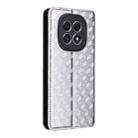 For OPPO F29 5G Global Cubic Grid Texture Flip Leather Phone Case(Silver) - 3
