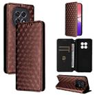 For OPPO F29 5G Global Cubic Grid Texture Flip Leather Phone Case(Brown) - 1