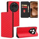 For OPPO Find X6 Pro Cubic Grid Texture Flip Leather Phone Case(Red) - 1