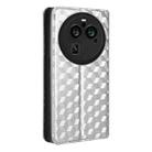 For OPPO Find X6 Pro Cubic Grid Texture Flip Leather Phone Case(Silver) - 3