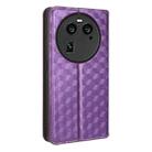 For OPPO Find X6 Cubic Grid Texture Flip Leather Phone Case(Purple) - 3
