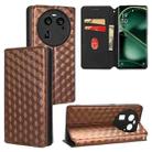 For OPPO Find X6 Cubic Grid Texture Flip Leather Phone Case(Brown) - 1