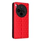 For OPPO Find X8 5G Cubic Grid Texture Flip Leather Phone Case(Red) - 3
