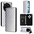 For OPPO Find X8 5G Cubic Grid Texture Flip Leather Phone Case(Silver) - 1