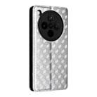 For OPPO Find X8 5G Cubic Grid Texture Flip Leather Phone Case(Silver) - 3