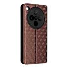 For OPPO Find X8 5G Cubic Grid Texture Flip Leather Phone Case(Brown) - 3