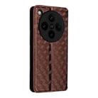 For OPPO Find X8 Pro 5G Cubic Grid Texture Flip Leather Phone Case(Brown) - 3
