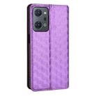 For OPPO Reno7 A Cubic Grid Texture Flip Leather Phone Case(Purple) - 3