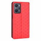 For OPPO Reno9 A Cubic Grid Texture Flip Leather Phone Case(Red) - 3