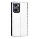 For OPPO Reno9 A Cubic Grid Texture Flip Leather Phone Case(Silver) - 3