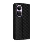 For OPPO Reno10 5G Global Cubic Grid Texture Flip Leather Phone Case(Black) - 3