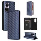 For OPPO Reno10 5G Global Cubic Grid Texture Flip Leather Phone Case(Blue) - 1