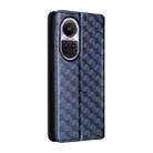 For OPPO Reno10 5G Global Cubic Grid Texture Flip Leather Phone Case(Blue) - 3