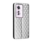 For OPPO Reno11 A JP / PJH110 Cubic Grid Texture Flip Leather Phone Case(Silver) - 3