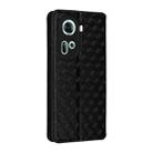 For OPPO Reno11 5G Global Cubic Grid Texture Flip Leather Phone Case(Black) - 3