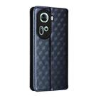 For OPPO Reno11 5G Global Cubic Grid Texture Flip Leather Phone Case(Blue) - 3