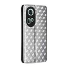 For OPPO Reno11 5G Global Cubic Grid Texture Flip Leather Phone Case(Silver) - 3