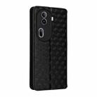 For OPPO Reno11 Pro 5G Global Cubic Grid Texture Flip Leather Phone Case(Black) - 3
