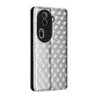 For OPPO Reno11 Pro 5G Global Cubic Grid Texture Flip Leather Phone Case(Silver) - 3