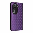 For OPPO Reno11 Pro 5G Global Cubic Grid Texture Flip Leather Phone Case(Purple) - 3