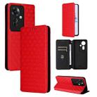 For OPPO Reno11 F 5G / F25 Pro 5G Cubic Grid Texture Flip Leather Phone Case(Red) - 1
