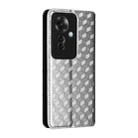 For OPPO Reno11 F 5G / F25 Pro 5G Cubic Grid Texture Flip Leather Phone Case(Silver) - 3