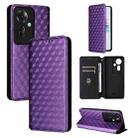For OPPO Reno11 F 5G / F25 Pro 5G Cubic Grid Texture Flip Leather Phone Case(Purple) - 1