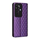 For OPPO Reno11 F 5G / F25 Pro 5G Cubic Grid Texture Flip Leather Phone Case(Purple) - 3