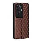 For OPPO Reno11 F 5G / F25 Pro 5G Cubic Grid Texture Flip Leather Phone Case(Brown) - 3