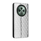 For OPPO Reno12 F 5G Cubic Grid Texture Flip Leather Phone Case(Silver) - 3