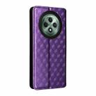 For OPPO Reno12 F 5G Cubic Grid Texture Flip Leather Phone Case(Purple) - 3